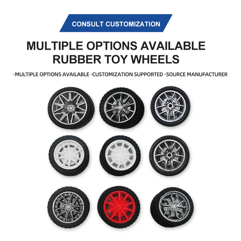 Factory wholesale toy wheels 30MMTPR package note wheels simulation car toy wheels rubber wheels