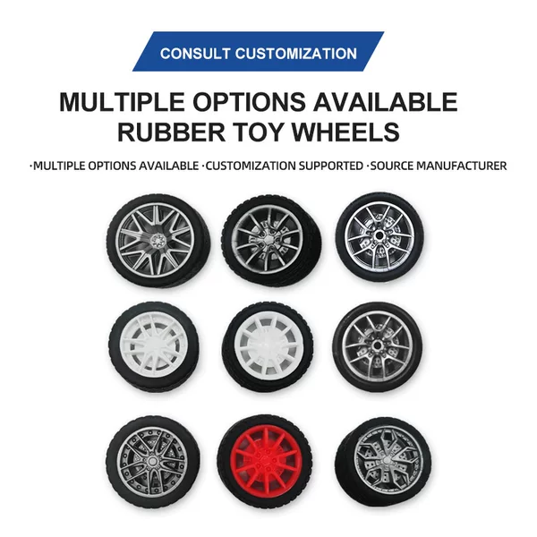 Factory wholesale toy wheels 30MMTPR package note wheels simulation car toy wheels rubber wheels