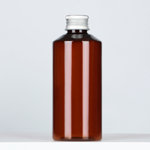 Travel refill bottle, aluminum cap bottle, portable brown sloping shoulder plastic bottle, small mouth bottle, reagent bottle, liquid bottle, empty bottle