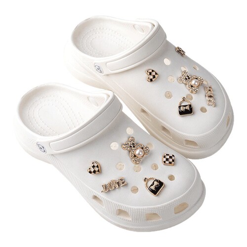 Dongdong DIY shoe buckle accessories metallic style high-end cute bear removable decorative shoe flower