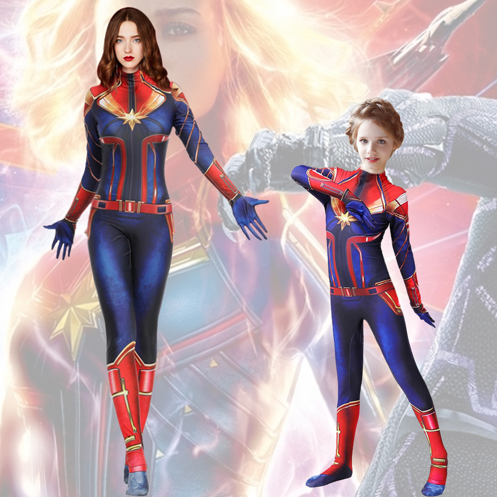 Halloween Captain Marvel cosplay costume children's tights cosplay science fiction European and American science fiction style 5