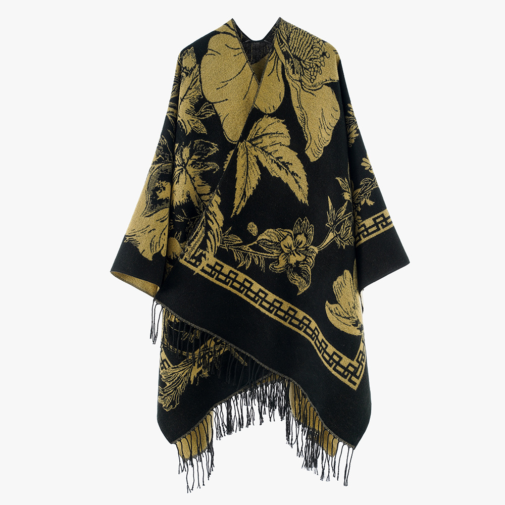 Nueva impresión universal otoño y invierno jacquard chal chal imitación de cachemir doble cara chal popular en Europa y América
