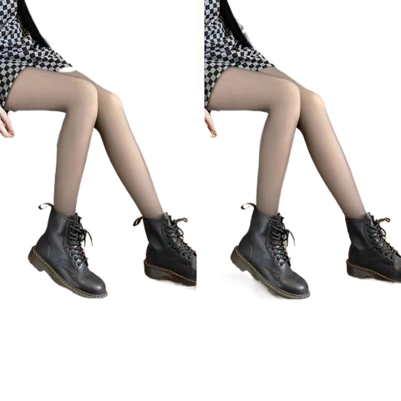 여성 가을 ??겨울 벨벳 팬티스타킹 원피스 블랙 스킨-투명 두꺼운 따뜻한 스튜어디스 가짜 투명 맨다리 인공물