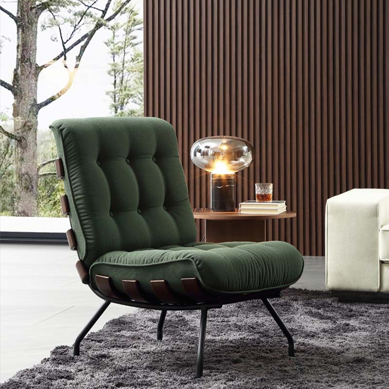 極簡單人沙發椅家用客廳休閒椅復古現代設計師羽絨椅陽台懶人躺椅