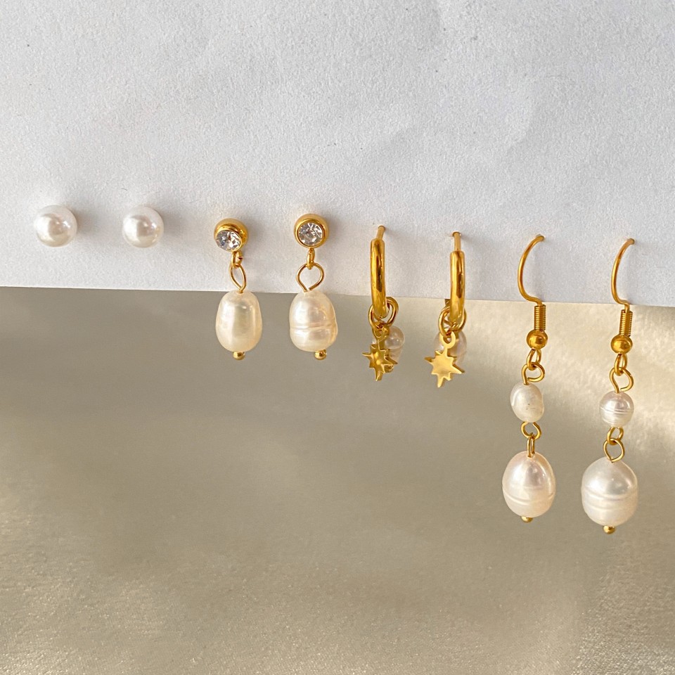 Luxuriöse Perlen-Creolen Minimalistische 18K Vergoldete Perlen-Ohrringe für Mädchen Trendiger Schmuck als Geschenk zum Jahrestag oder Geburtstag – Detail 5