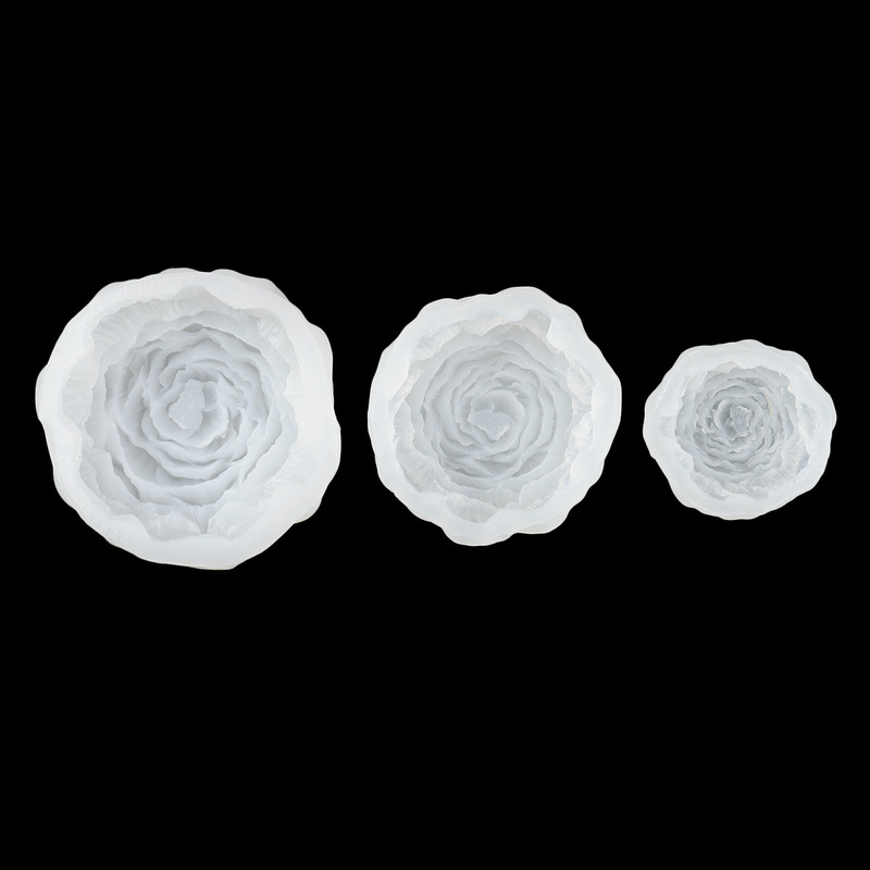 Large, Medium, and Small Peony Flower Shaped Candle Silicone Mold Valentine's Day Resin Aromatherapy Car Plaster Ornament Decoration Mold