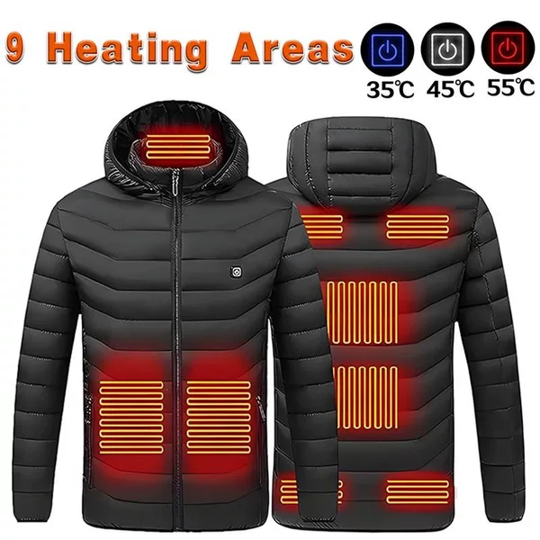 M 76885 Smart Heating Hooded Cotton Coat Intelligent Heating Cotton Coat