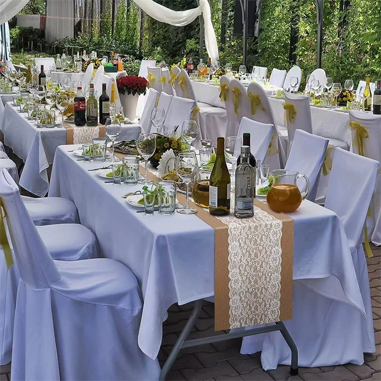 Factory direct selling hemp table flag lace tablecloth Christmas craft wedding decoration table flag lines