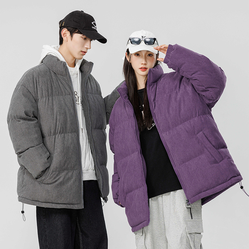 Más rápido 2023 Invierno de moda abrigo de algodón acolchado de los hombres engrosado cálido pana de los hombres jóvenes y de mediana edad abrigo de algodón acolchado de pana