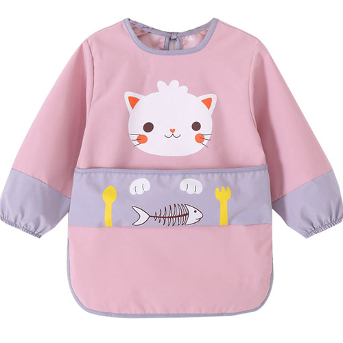 Baby eating smock, waterproof and anti-dirty, children's back-to-back dressing, extra-long apron, eating pocket, children's painting clothes, long sleeves