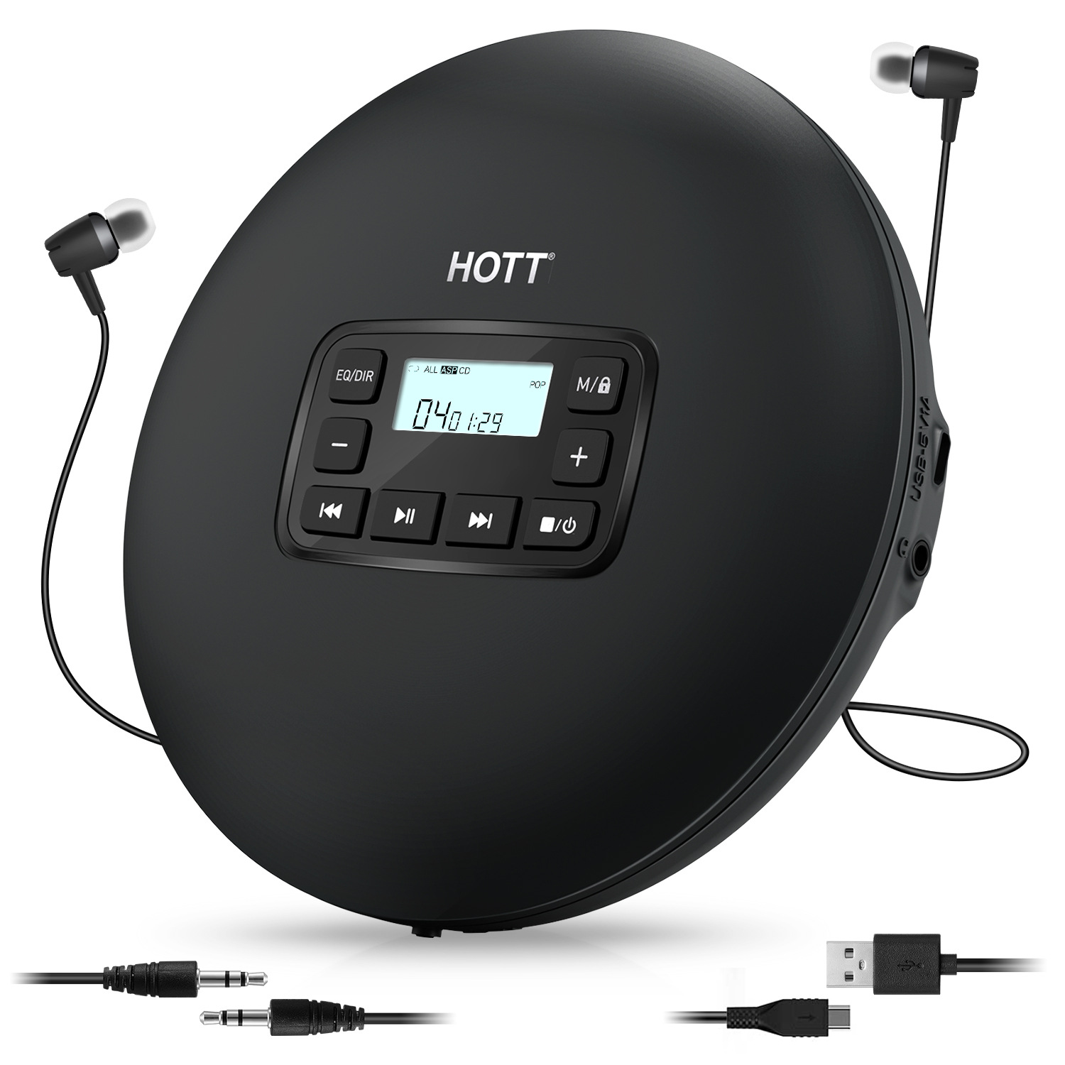 24年源头工厂HOTT可自定义无损cd机cd播放器cd204品牌跨境专供