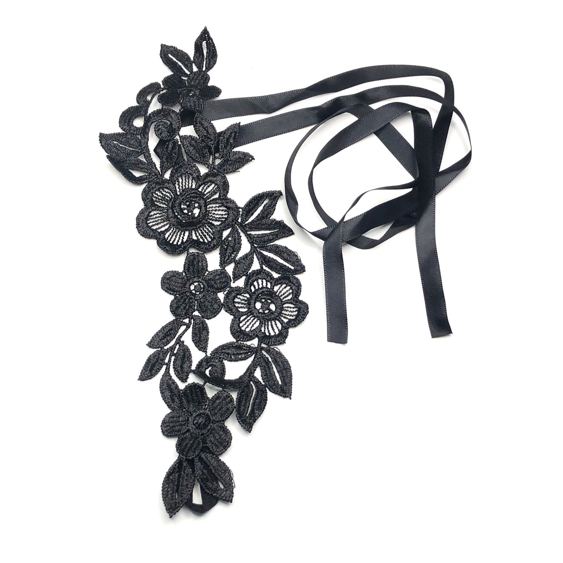 Lace Drawstring Hollow Mesh Stockings in Wine Red for Women — detail image 13