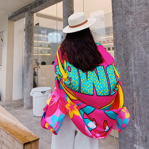 Ethnic style scarf, sunscreen shawl, women's summer thin style, air-conditioning scarf, fashionable seaside beach shawl