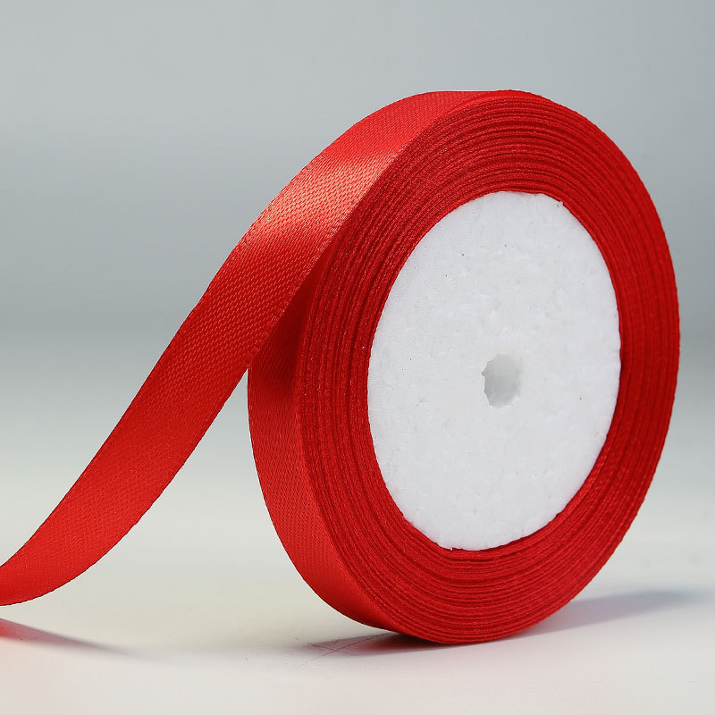 Fábrica al por mayor cinta de poliéster rojo festivo vacaciones decoración de la boda cinta de regalo caja de dulces cinta de embalaje