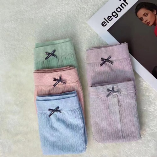 Fashionable high-quality women's underwear women's spring seamless bow Japanese mid-waist girl's boxed graphene briefs