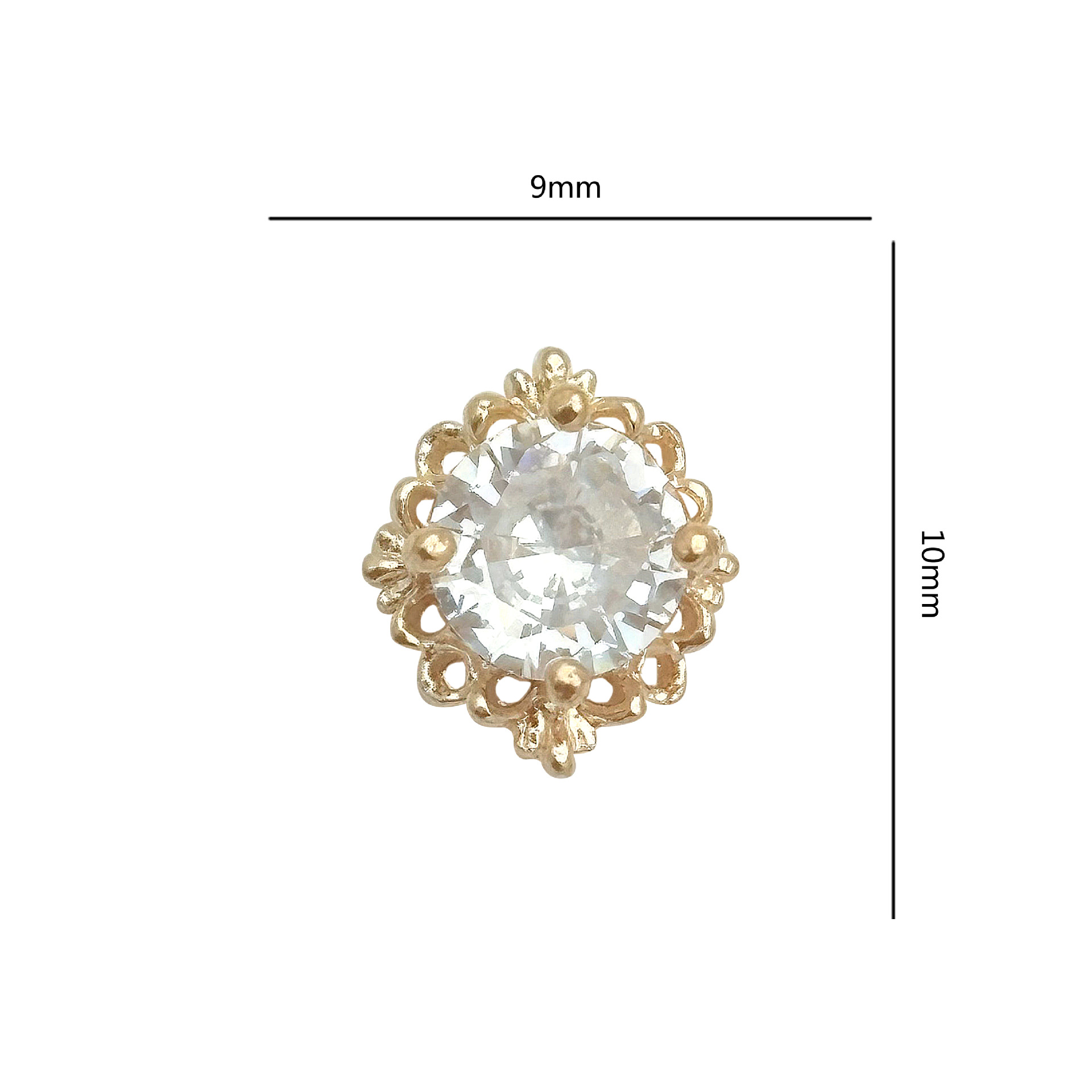 Retro ronda circonio uñas joyería uñas diamante joyería DIY uñas pegatina circón único retro circón fábrica lote