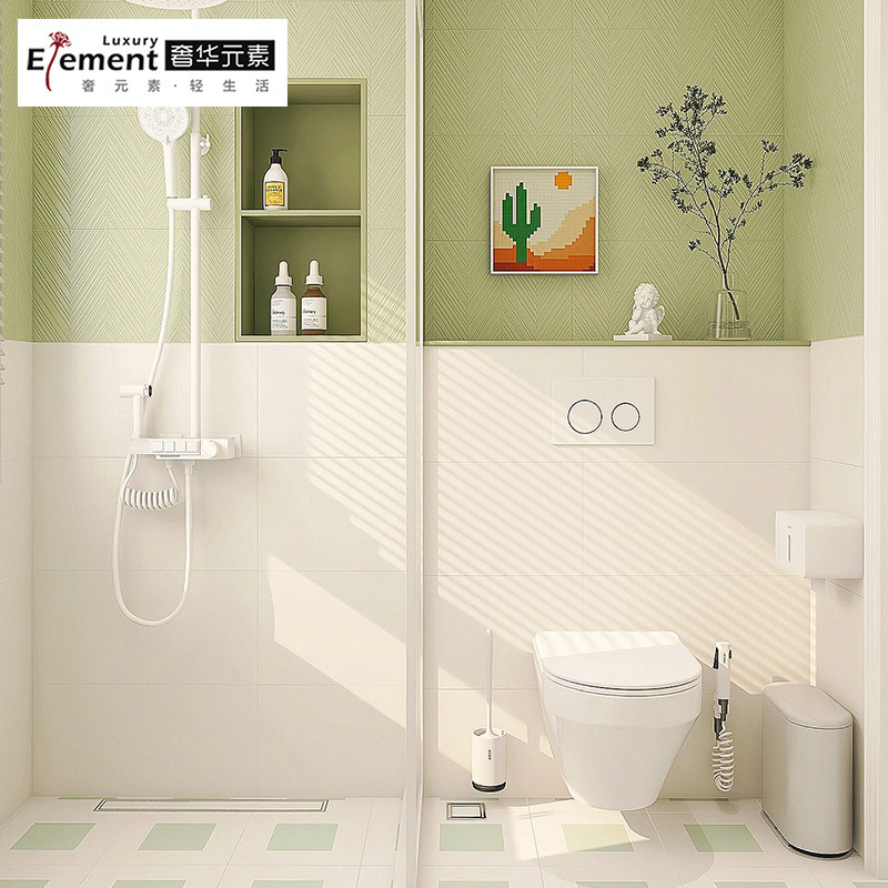 avocado green Bathroom Tile Nordic Bathroom Toilet Olive Green Small Fresh Tile Floor Tile Kitchen Wall Tile