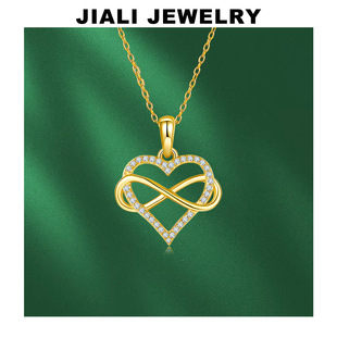 Cross-Border E-Commerce New Product Infinite Love Pendant S925 Silver Inlaid Moissanite European, American, Japanese and Korean Personalized Necklace