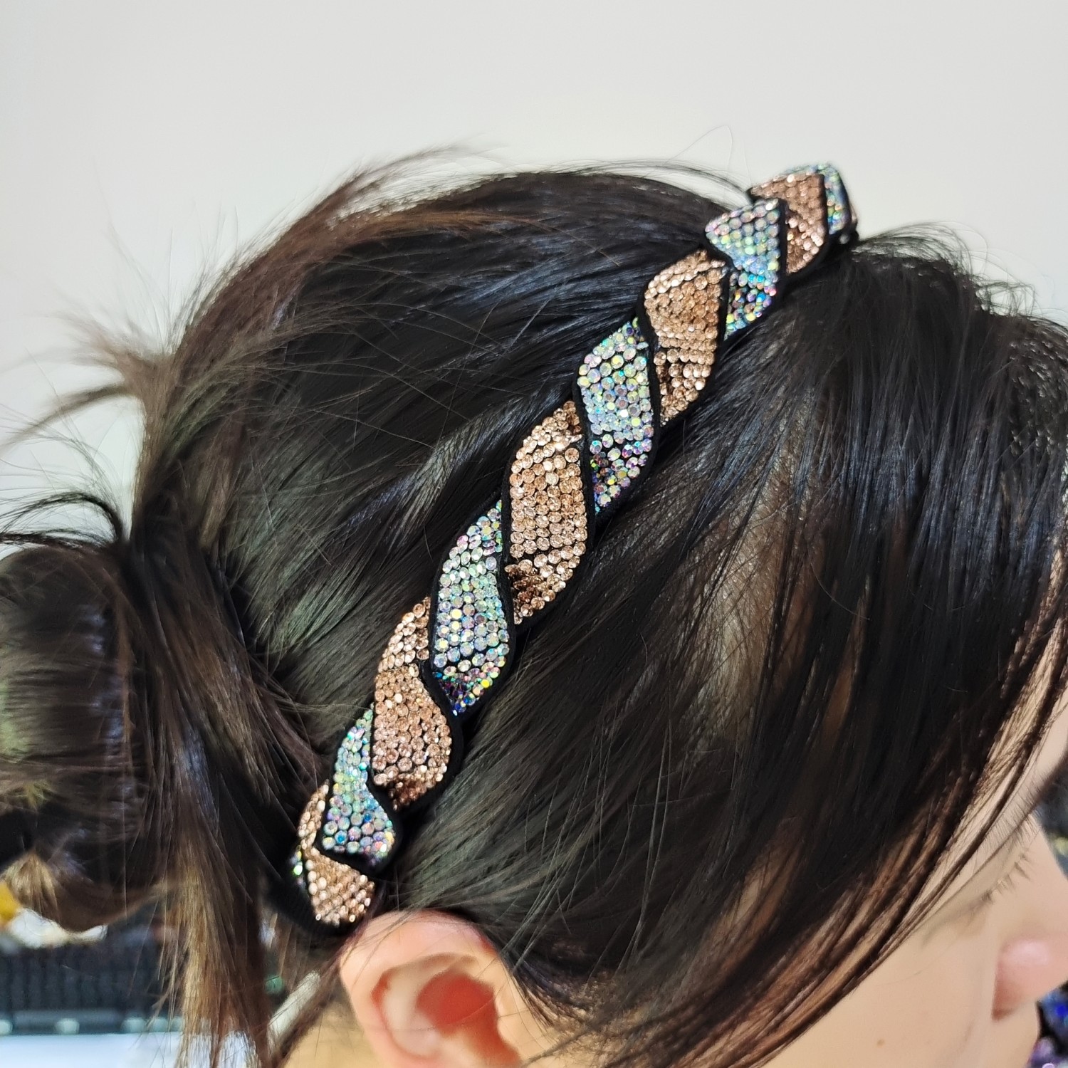 Classic Style Color Block Rhinestone Inlay Rhinestones Hair Band display picture 1