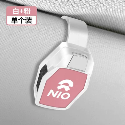 Car Glasses Clip/Bill Clip glasses holder ES6/ES8/EC6/ET5/ET7 sun - model-b-glasses-clip-nio-logo-white-and-pink-single-pack