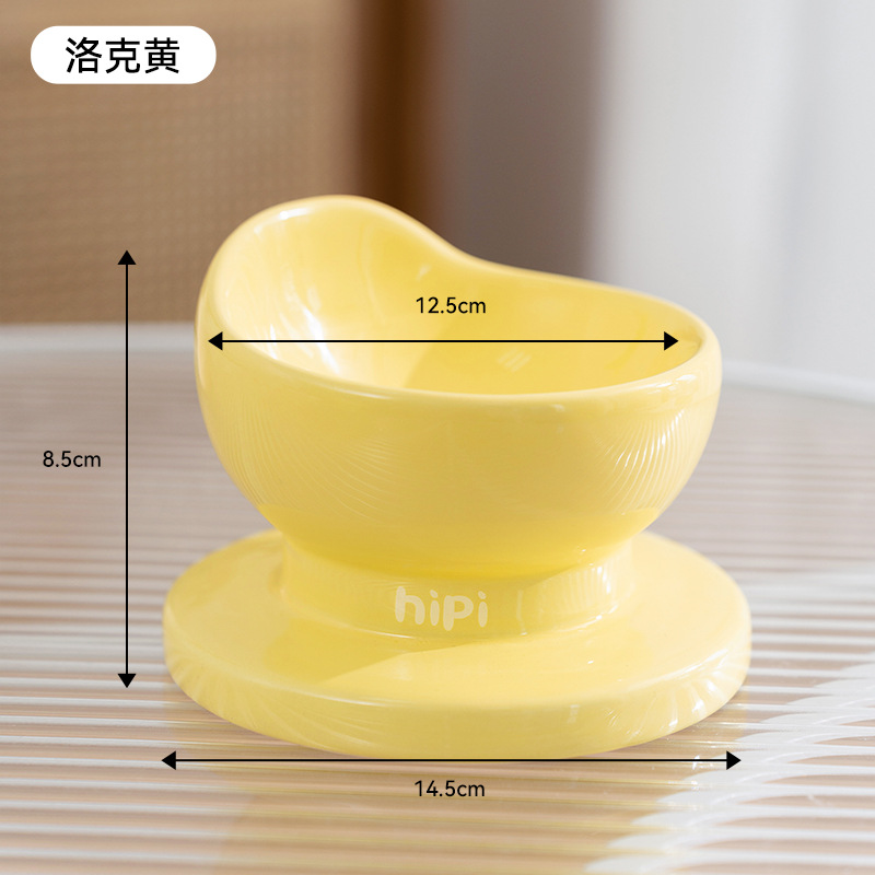 Gato simple yuan Bao modelado tazón de cerámica tazón único tazón gato tazón perro perro anti-derrumbe alimentador para mascotas tazón