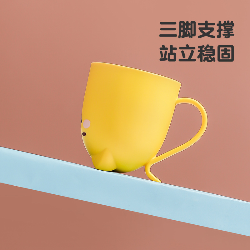 Enjuague bucal de dibujos animados Taza de agua de plástico para el hogar Taza de lavado de dos colores cepillado lindo taza pequeña resistente a la caída engrosada de gran capacidad