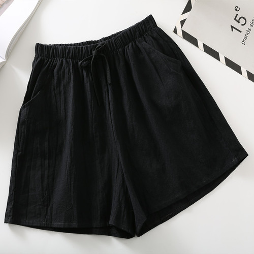 Cotton and Linen Short Shorts Women's Summer  New A-line Outerwear Wide Leg Pants Plus Size Three-quarter Sport Pants Cross-border Loose Casual Pants
