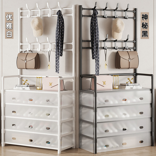 Shoe rack simple multi-layer for bedroom dormitory front door shoe and hat rack economical dustproof storage space-saving hanging rack