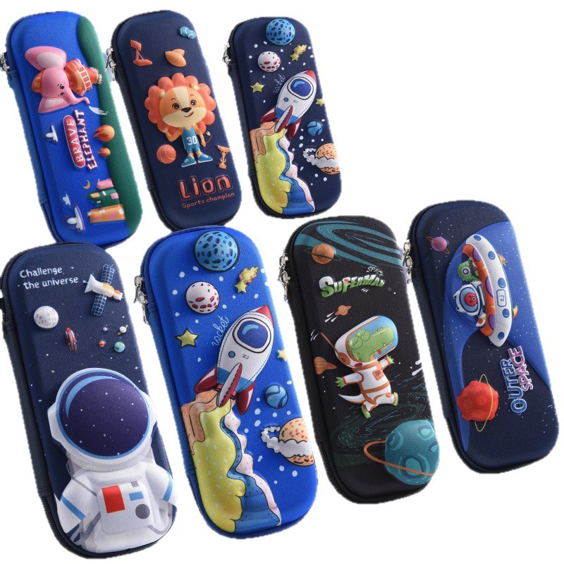 3D dibujos animados creativos bolsas de lápiz EVA caja de papelería caja de lápiz transfronteriza compra de regalos para estudiantes de primaria y secundaria caja de lápiz de cuero