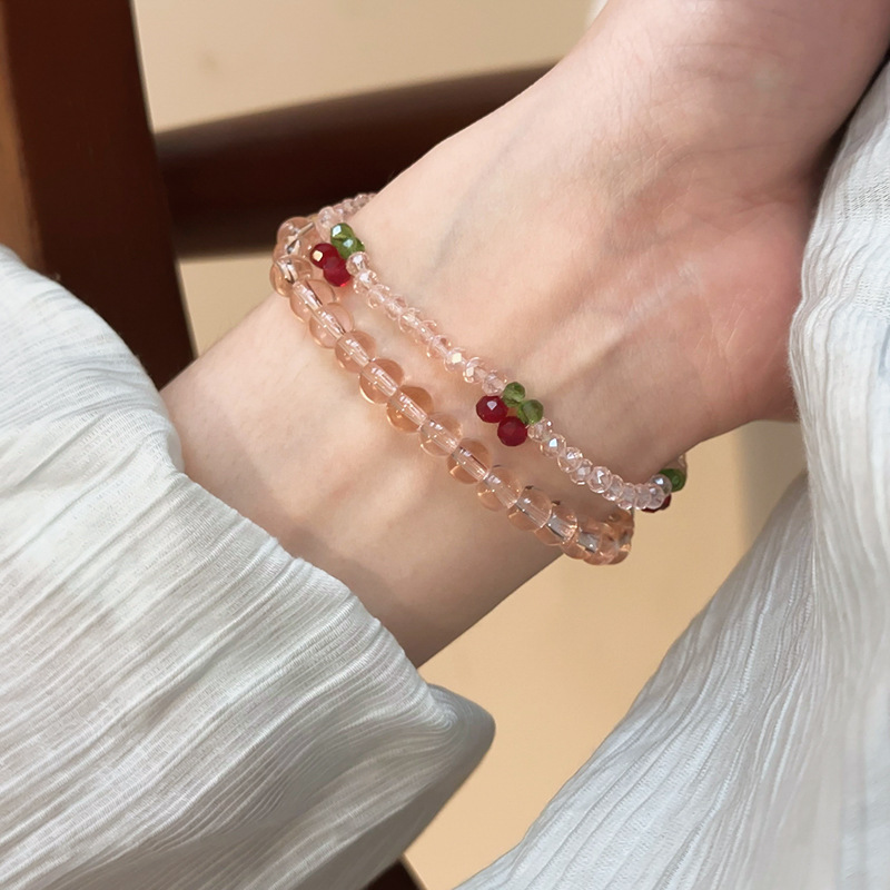 Cute Sweet Cherry Artificial Crystal Seed Bead Beaded Chain Beaded Bracelets Wholesale display picture 21