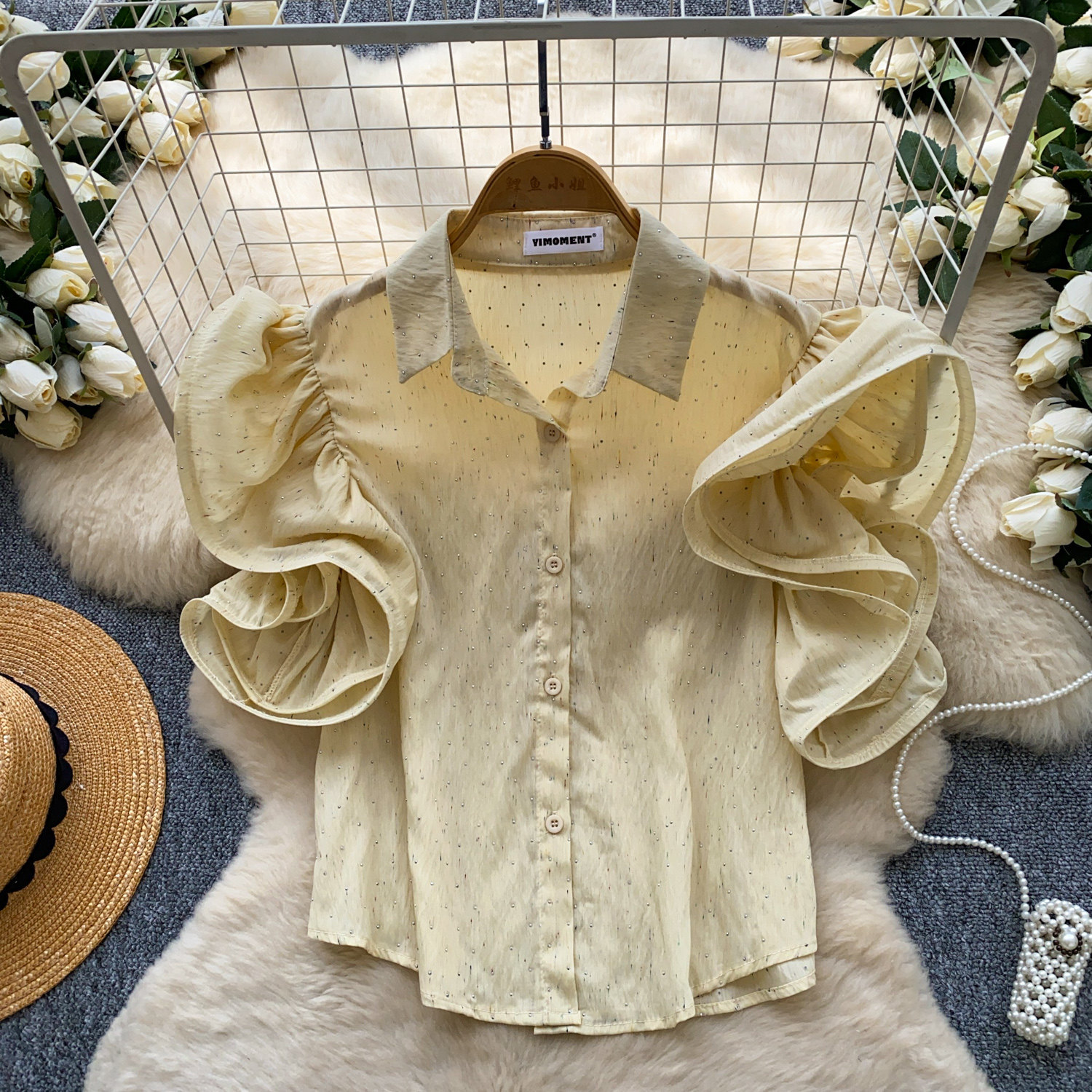 Women's Korean Style Puff Sleeve Breathable Shirt Skin Friendly Loose Design Elegant Versatile Commuter Top Spring 2026_ecoleips.com