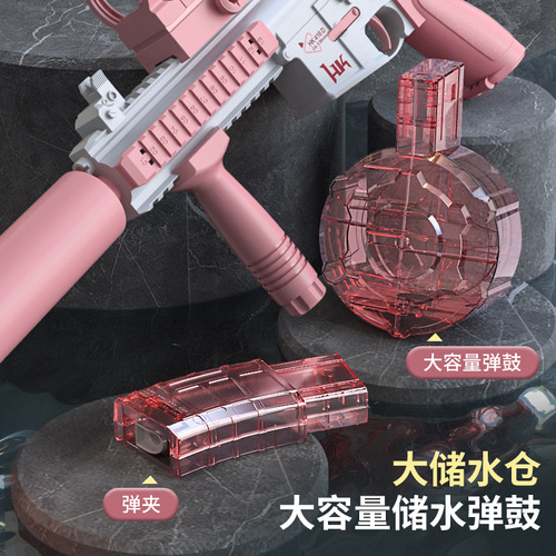 Cross-border boy M416 water gun toy electric bursting seaside swimming pool pulse water gun large electric water gun