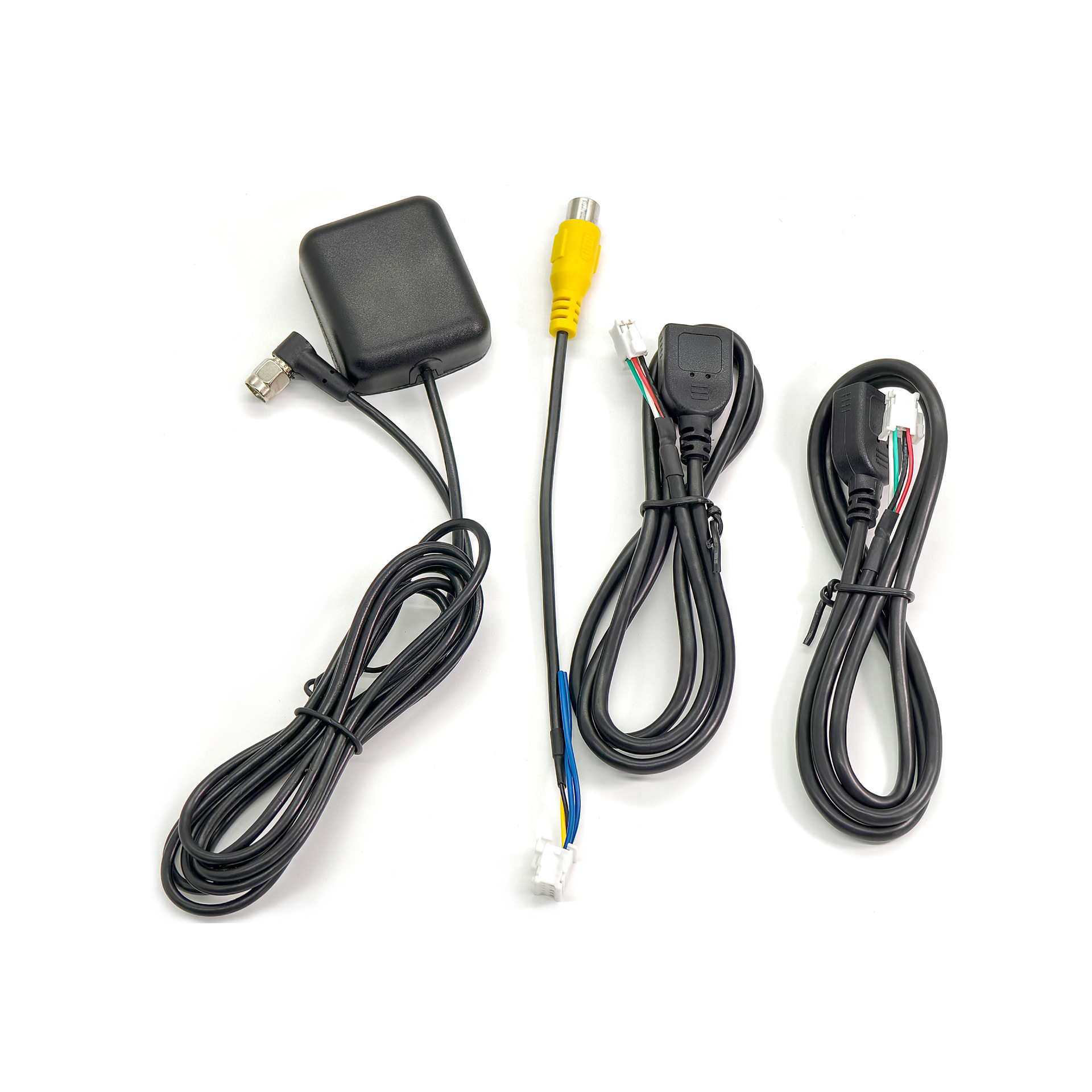 (2개) 핸드 헬드 카 내비게이션 범용 전원 코드 GPS 안테나 블랙 4 핀 6 핀 USB 케이블 반전 시야 4 피스 세트
