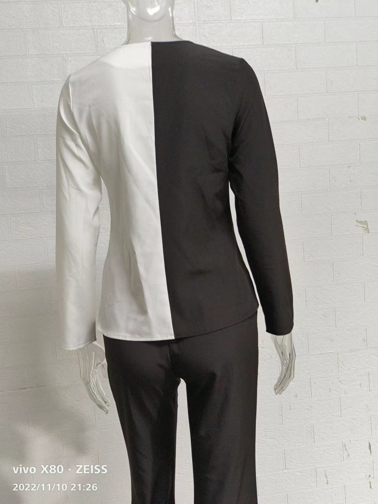 Elegant Colour-block Commuter Short Set For Autumn And Spring_voghion.com