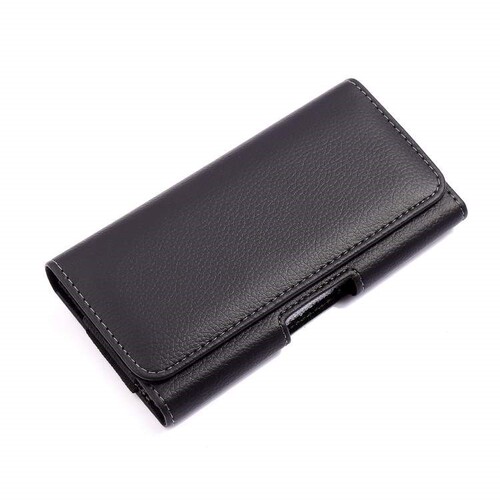 Large Screen Phone Case with Belt Loop, Waist Bag for Men and Elderly, Durable Leather Suit, Cross-Style Pouch, Suitable for Construction Sites