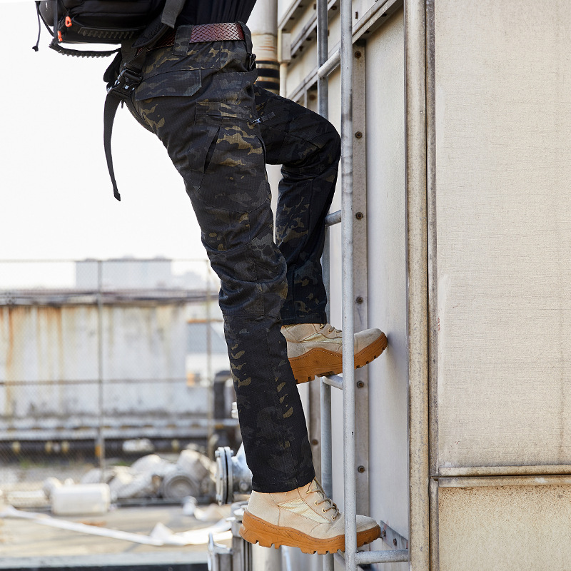 Military Eagle X8 Tactical Plaid Slim Pants, Combat Training Pants, Outdoor Casual Pants, Waterproof and Wear-Resistant Frog Pants, Men's Pants