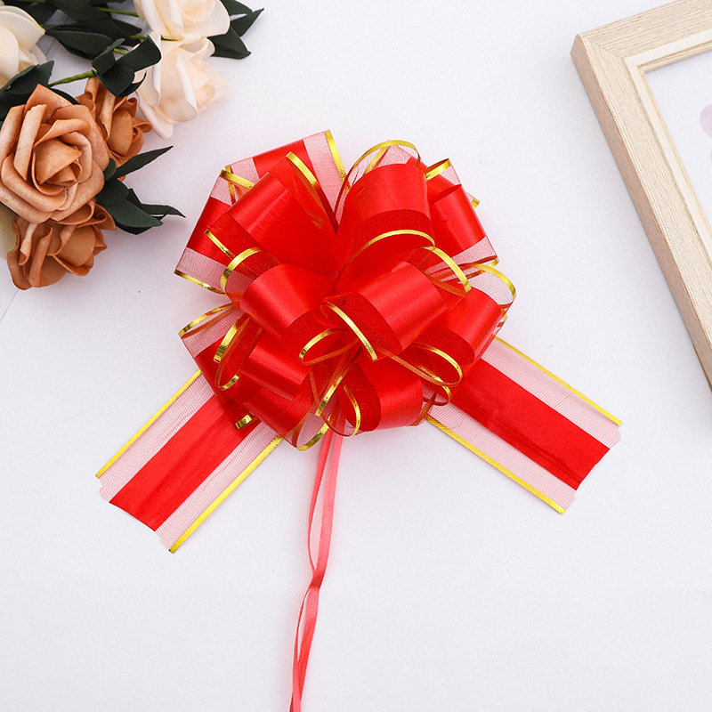 Transfronterizo 50 hilo de nieve grande tinta borde dorado esférico mano tire flor boda puerta decoración Navidad regalo embalaje bola de la flor