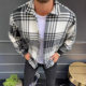 2022 Autumn and Winter New European and American Men's Shirt Men's Wool Printed Plaid Shirt Casual Jacket for Men