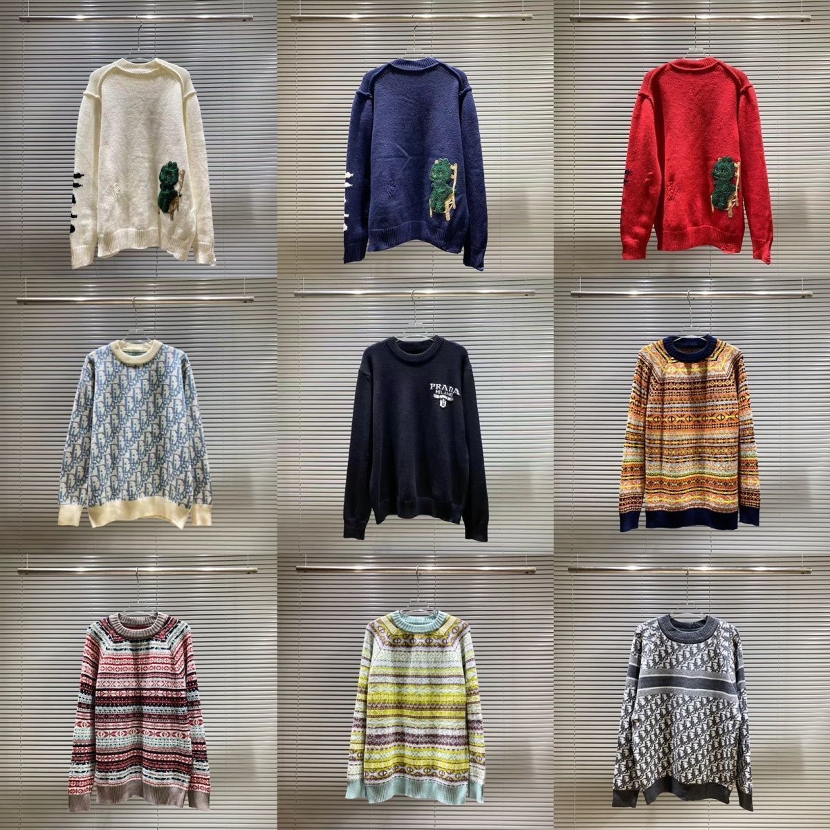 2025 New Autumn and Winter Trendy Brand Letters All over the Body Logo Round Neck Knitted Sweaters for Men and Women Loose Casual Tops