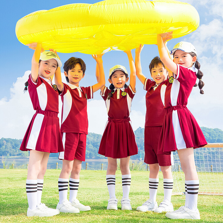 小學生校服夏季短袖套裝幼兒園園服兒童運動班服春秋演出服裝批發