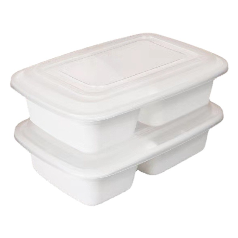 Caja de almuerzo única, caja de embalaje esmerilada, caja de plástico rectangular, caja de comida rápida resistente a altas temperaturas para llevar, caja bento con tapa