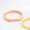 Brand golden ring with letters, simple and elegant design, pink gold
