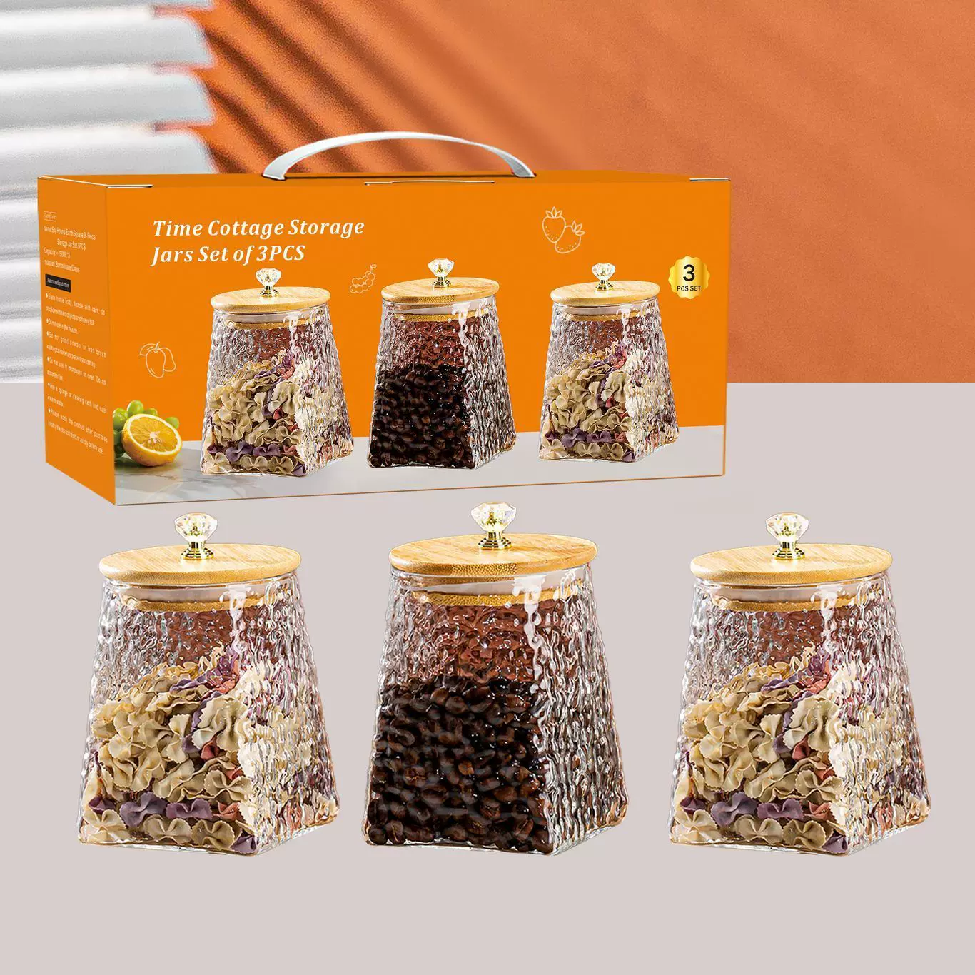 新款玻璃储物罐套装家用干果茶叶密封盒透明玻璃罐活动礼品随手礼