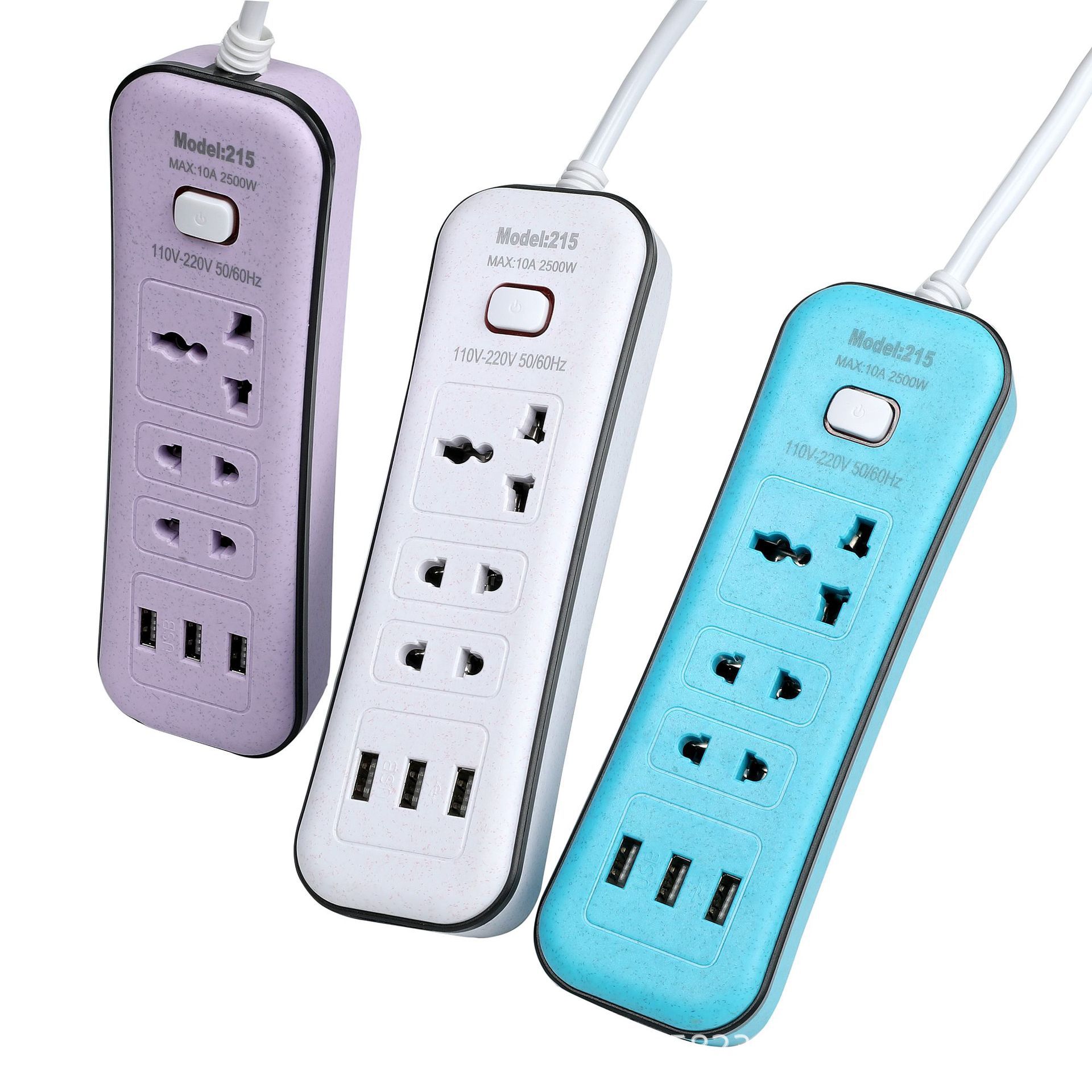 214# USB trigo sarraceno borde negro enchufe de fábrica extranjera de Sudáfrica Yiwu entrega de cable de 2 metros