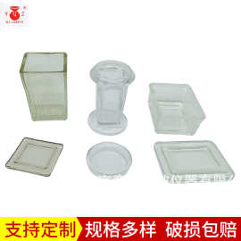 高白料玻璃染色缸圆形装载玻片 玻璃染色缸实验室用