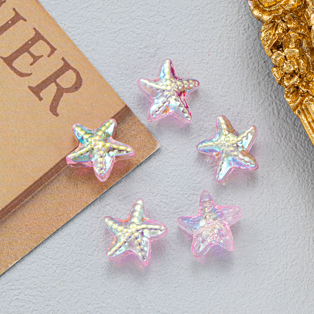 14mm vidrio galvanizado estrella de mar perlas de moda accesorios de joyería