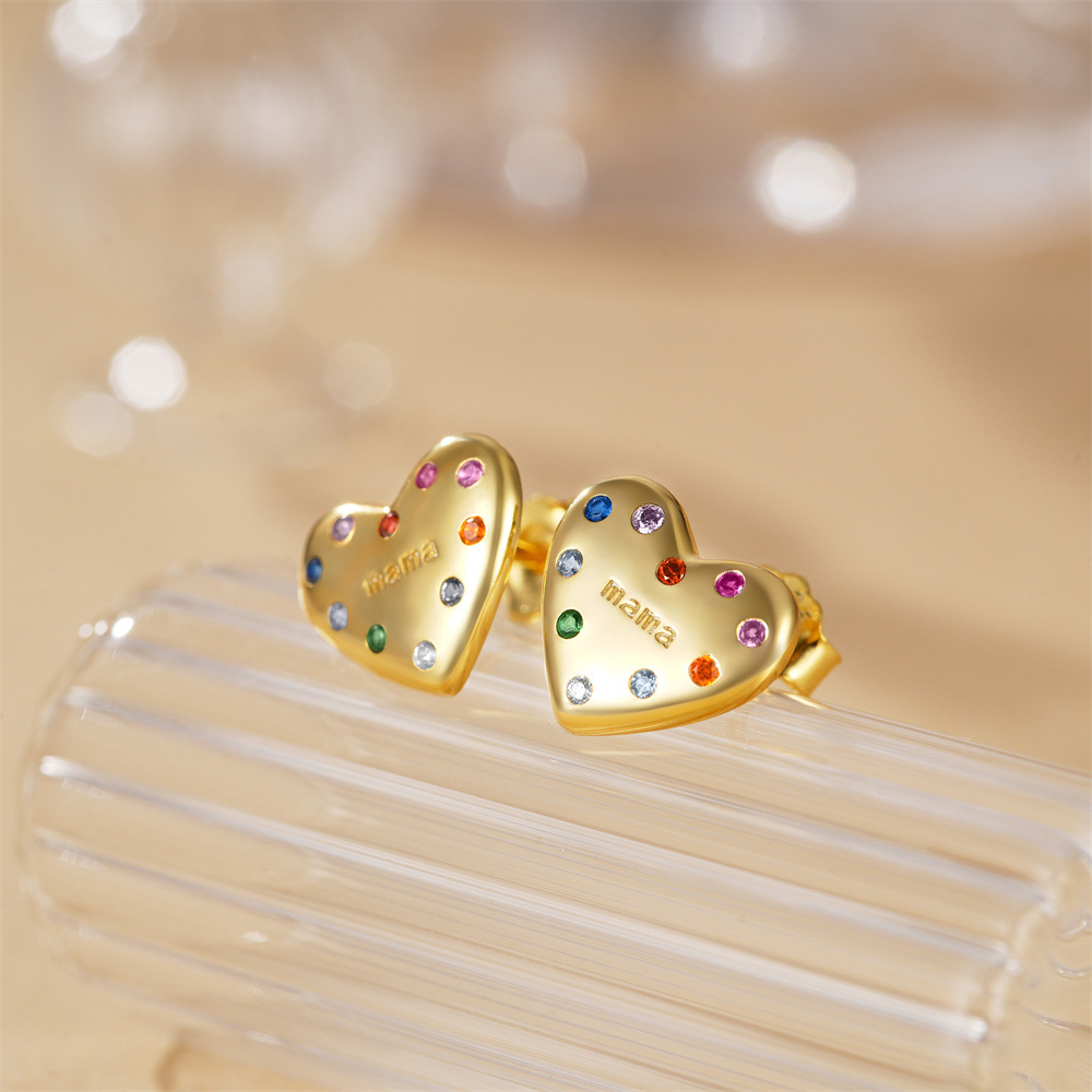 4g Weight 925 Sterling Silver Ear Needle Material Zircon Inlay Material Ear Studs Classification 1 Pair Quantity Holiday, Daily Occasion 925 Sterling Silver Material Heart Shape Pattern Women's Gender Plating Design Elegant, Simple Style Style 1 Pair 925 Sterling Silver Zircon Heart Shape Ear Studs 26
