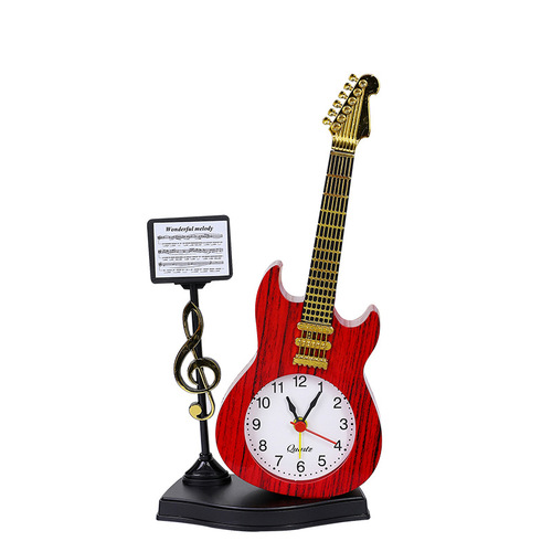 Creative retro craft gifts violin alarm clock student clock guitar model children's toys desktop decoration