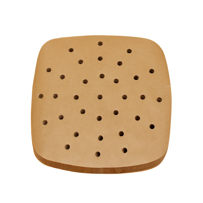 En stock PAPEL DE freidora de aire transfronterizo papel de vapor de color natural grado alimenticio hogar papel Kraft papel desechable para hornear papel de aceite