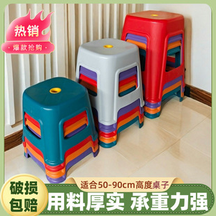 Thickened Household Dining Table Chair High Stool Square Stool Simple Extra Thick Living Room Shoe-Changing Coffee Table Low Stool
